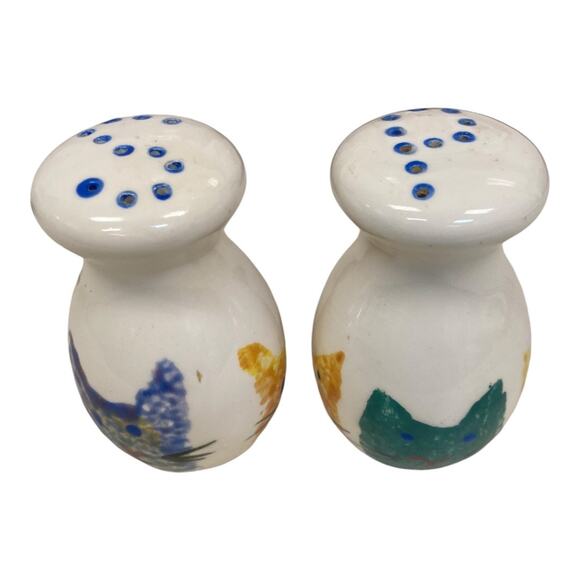 Cat Faces Hand Painted Salt & Pepper Set Mexico 3.5"‎ Tall x 2" w - Picture 5 of 14